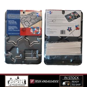 Texas Style - Texas Themed Lollipop Cookie Pan With 18 Lollipop Sticks, NEW